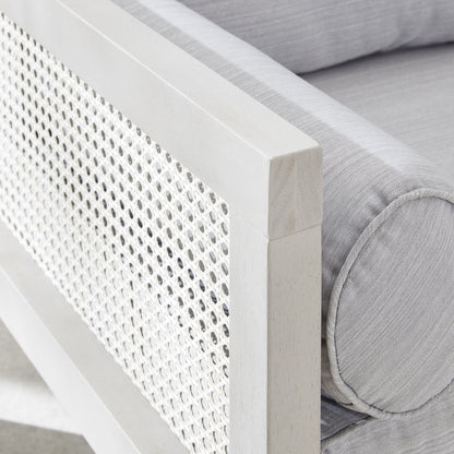 Gartenlounge Set Cane 5-teilig hellgrau
